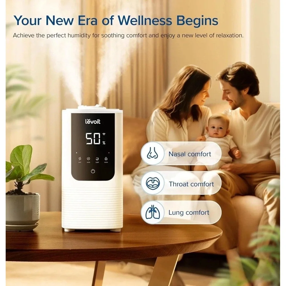 LEVOIT Smart Humidifier for Home Warm/Cool Mist Air Oasis Mist4.5L NIB